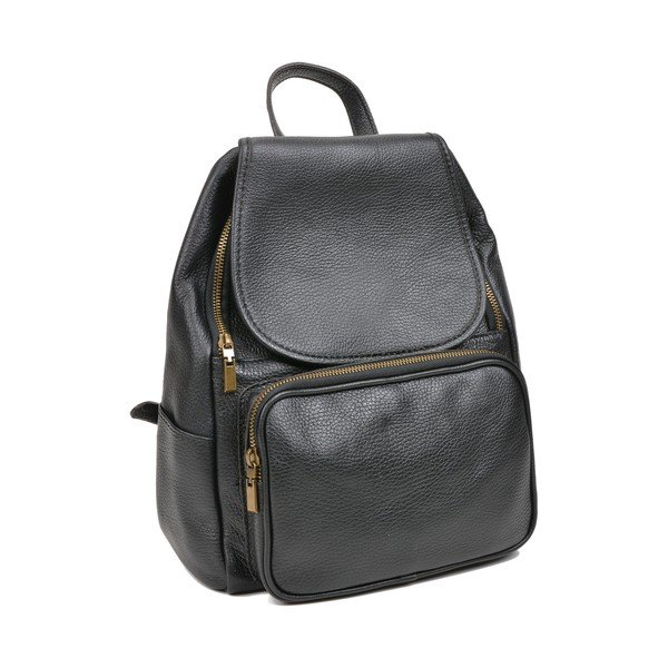 Rucsac din piele Luisa Vannini Sienna, negru-image-1