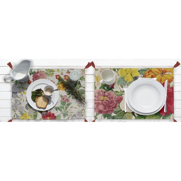 Set 2 suporturi textile pentru farfurii Madre Selva Spring Flowers-image-1