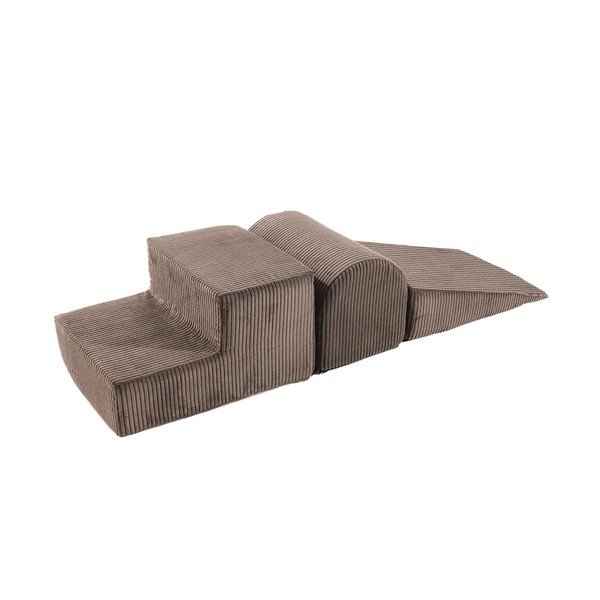Teren de joacă din spumă maro 3 buc. din catifea reiată înălțime 30 cm 45x143 cm – Meowbaby