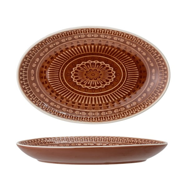 Platou din gresie ceramică Bloomingville Rani, 22,5 x 14 cm, cărămiziu-image-3