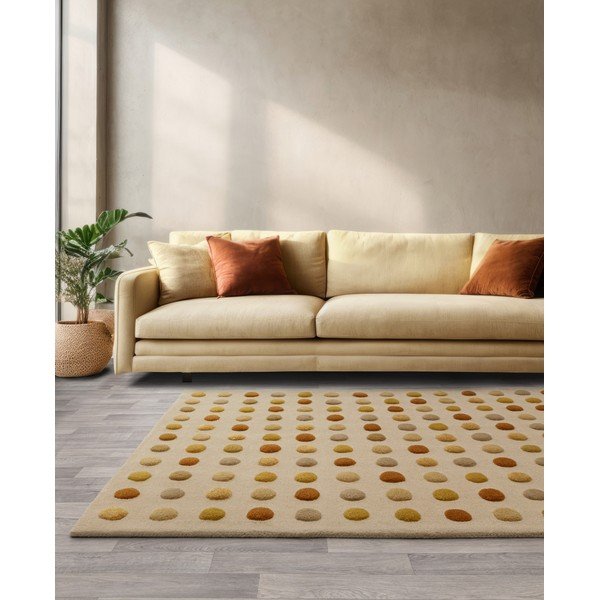 Covor galben handmade din lână 160x230 cm Dotty – Asiatic Carpets-image-1