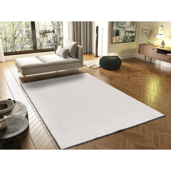 Covor crem din microfibră 160x220 cm Coraline Liso – Universal-image-1
