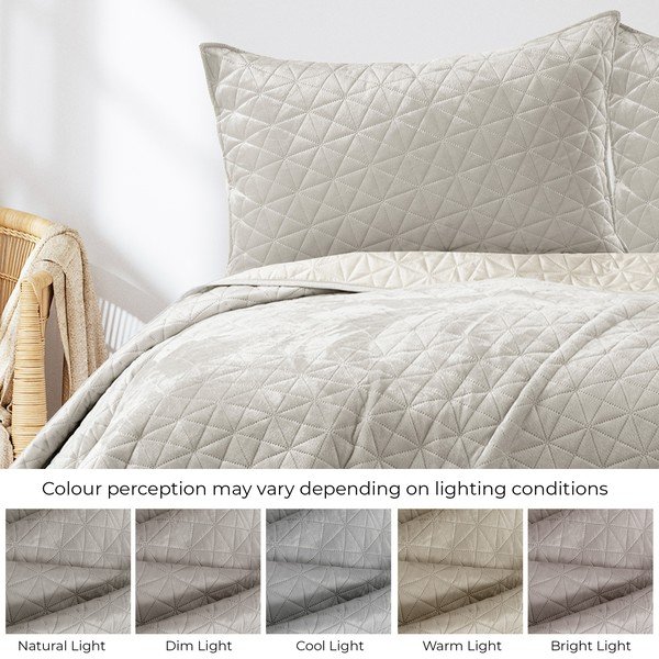 Cuvertură grej matlasată din catifea 240x260 cm Laila – Restilo-image-4