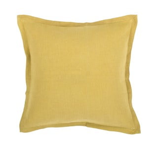 Pernă din amestec de in Tiseco Home Studio, 45 x 45 cm, verde - galben