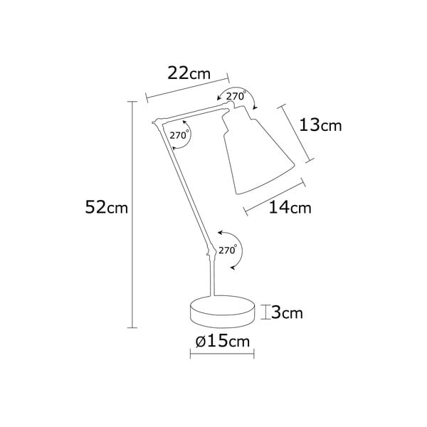 Veioză galbenă/în culoare naturală cu abajur din metal (înălțime 52 cm) Manavgat – Opviq lights-image-3