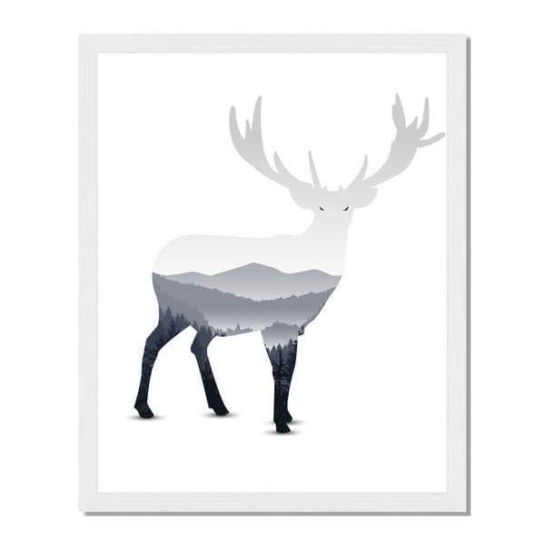 Tablou înrămat Liv Corday Scandi Mountain Deer, 40 x 50 cm