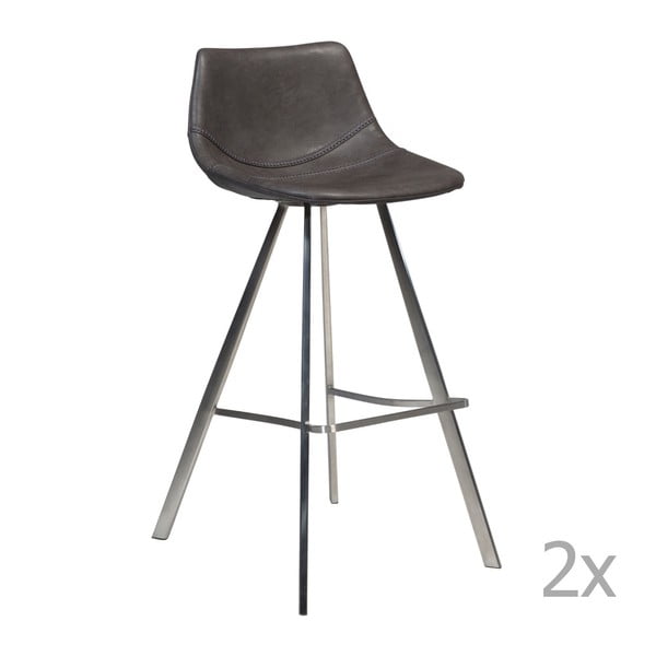 Set 2 scaune bar cu bază din oțel DAN-FORM Pitch, gri