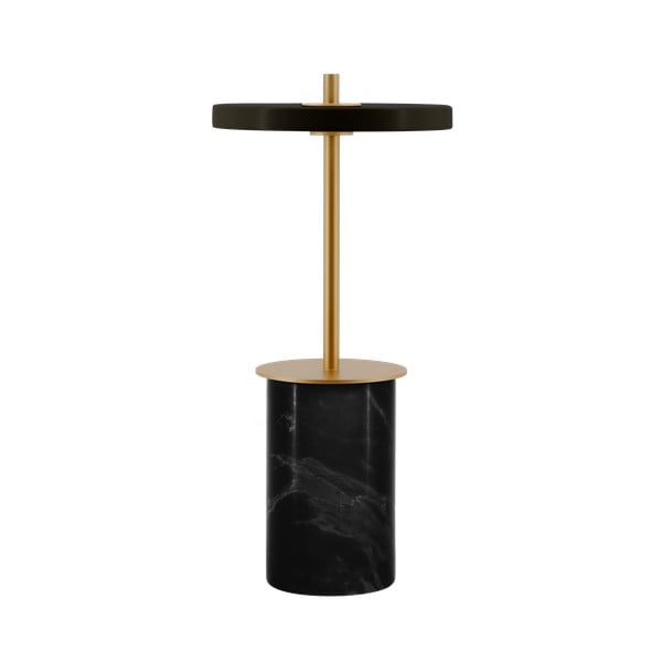 Veioză neagră LED cu intensitate reglabilă din marmură cu abajur din metal (înălțime 25,5 cm) Asteria Move Mini – UMAGE-image-3