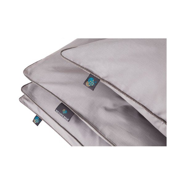 Husă de pilotă gri din bumbac egiptean pentru pat de o persoană 155x200 cm Torre – WeLoveBeds-image-1