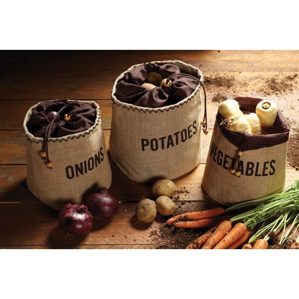 Recipient din material textil pentru ceapă și usturoi – Kitchen Craft-image-1