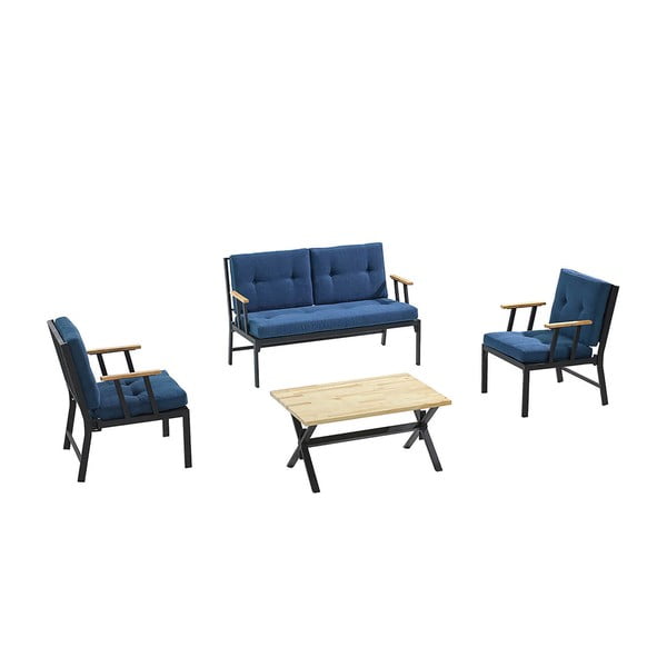 Set mobilier de grădină albastru pentru patru persoane Lotus – Floriane Garden