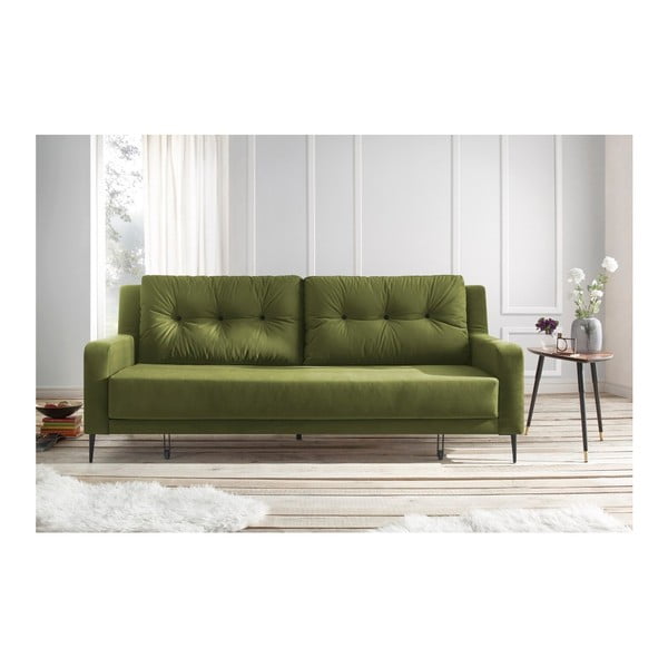 Canapea extensibilă Bobochic Paris Bergen, verde