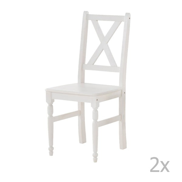 Set 2 scaune din lemn 13Casa Brigitte, alb