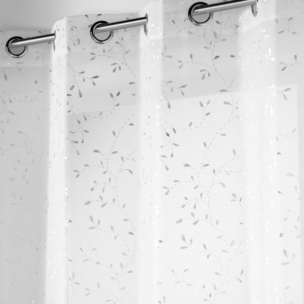 Perdea albă-argintie din voal 140x240 cm Floressia – douceur d'intérieur-image-1