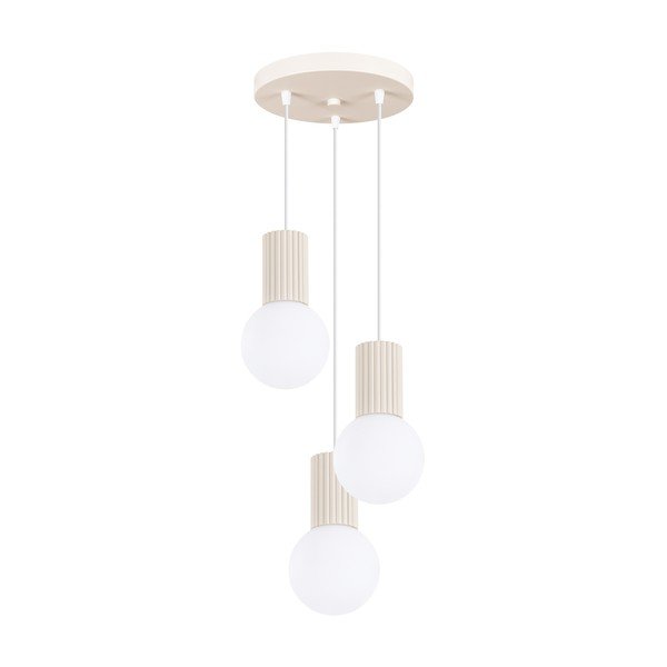 Lustră bej din metal cu abajur din sticlă ø 25 cm Orbital – Sollux