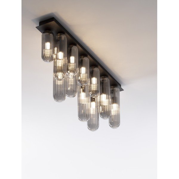 Plafonieră gri din sticlă cu abajur din sticlă 10x72 cm Gustave – Nova Luce-image-3