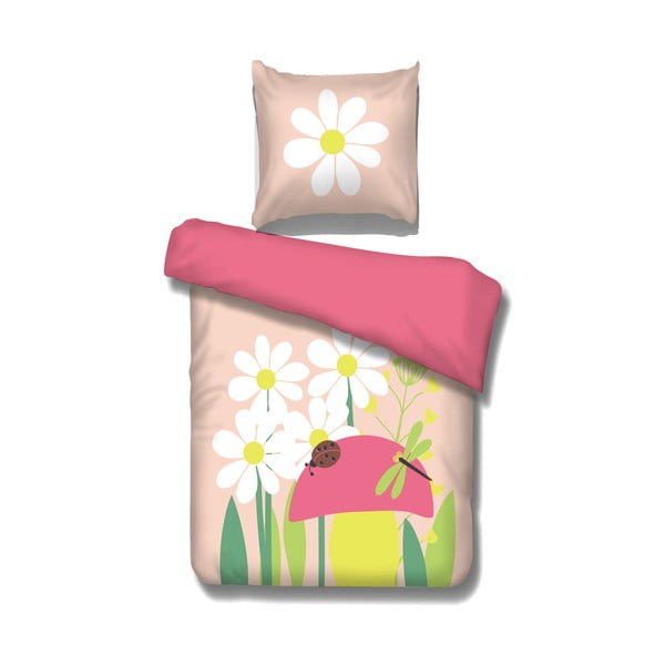 Lenjerie de pat pentru copii Vipack Spring, 29 x 40 cm, roz