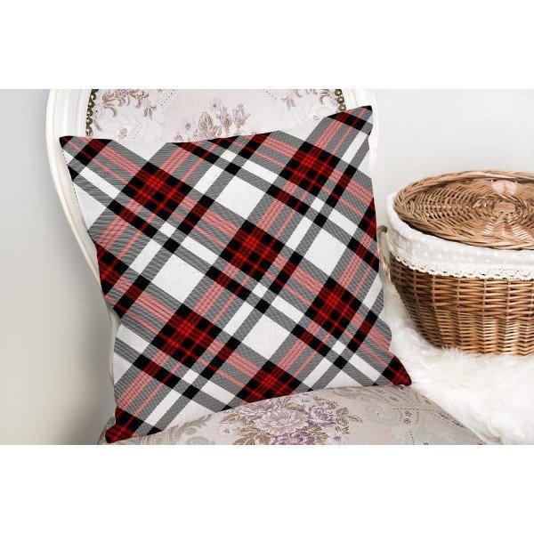 Față de pernă decorativă Minimalist Cushion Covers Flannel, 35 x 55 cm, roșu - gri-image-2