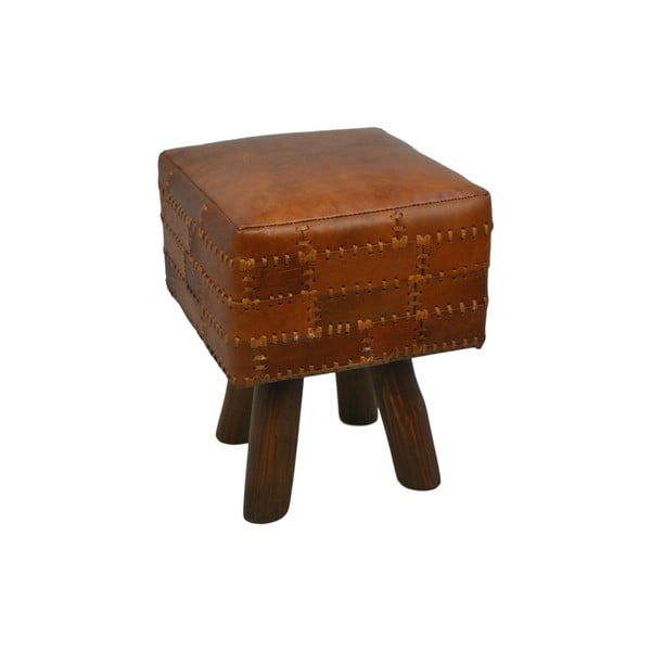 Scaun din piele de bovină HSM collection Art of Nature Vintage Cognac, 33 x 45 cm