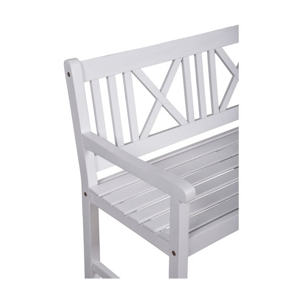 Bancă de grădină albă din lemn masiv Malmö – Garden Pleasure-image-1
