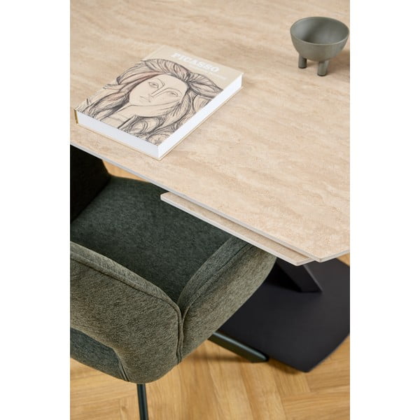 Scaun de dining verde închis cu cotiere Graham – Actona-image-3