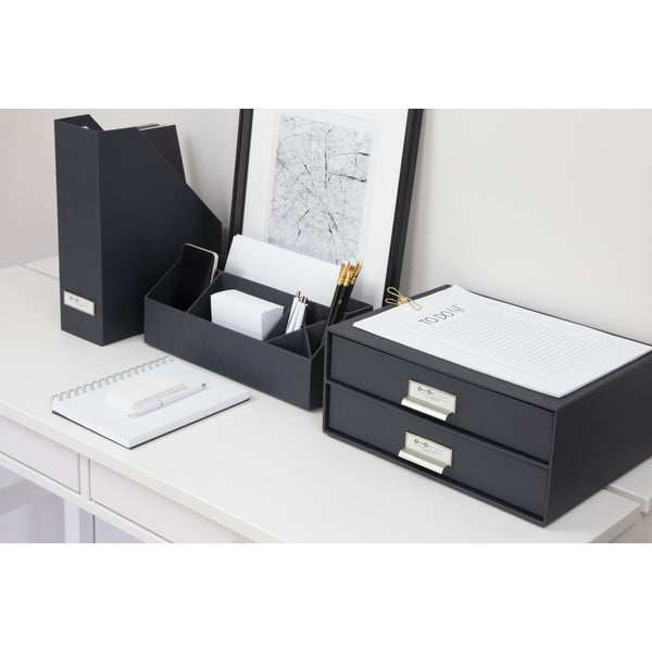 Organizator cu 2 sertare pentru documente Bigso Box of Sweden Birger, 33 x 22,5 cm, gri închis-image-3
