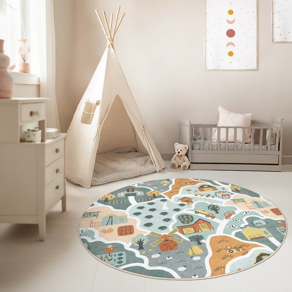Covor de joacă pentru copii lavabil ø80 cm Farmer's Life – Mila Home-image-2
