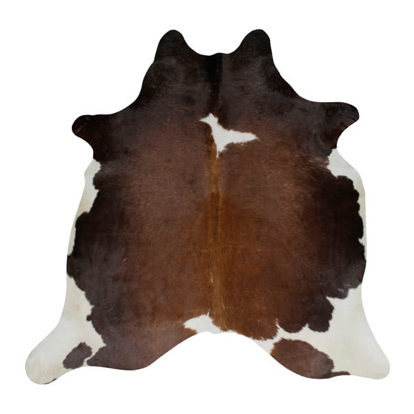 Covor din piele de vacă, 196 x 160 cm, negru - maro 