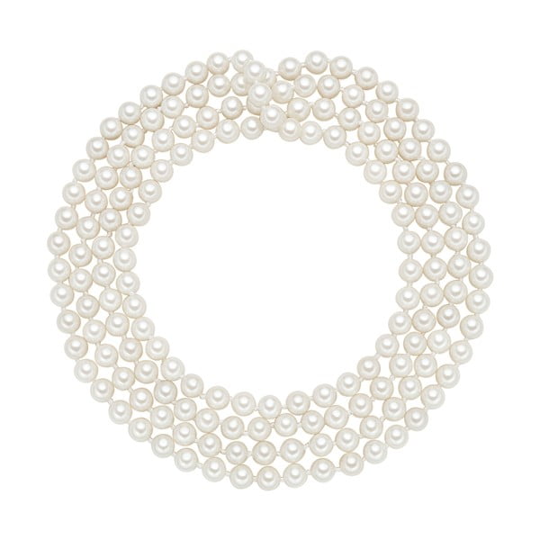 Lănțișor cu perle albe ⌀ 6 mm Perldesse Muschel, lungime 120 cm