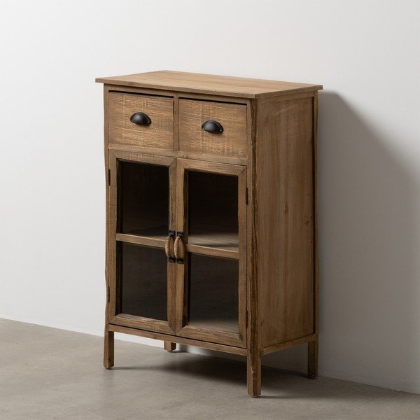 Vitrină în culoare naturală din lemn de brad 64x92,5 cm – Ixia-image-1