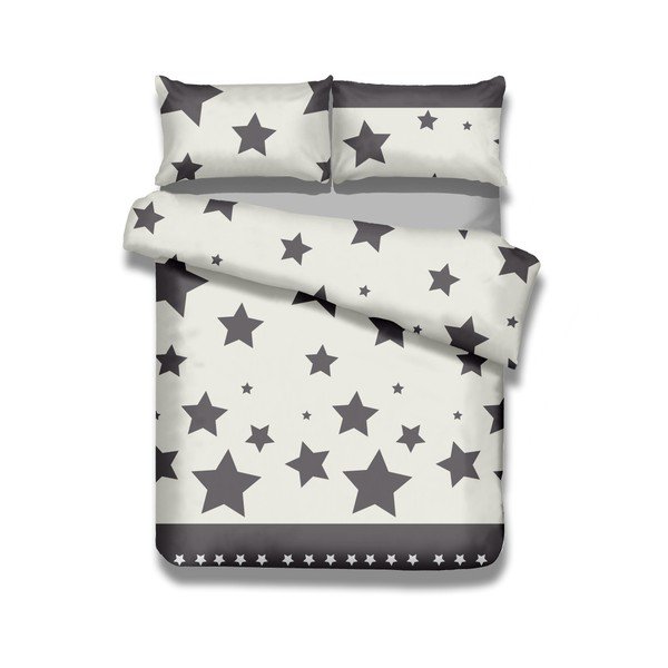 Set 1 husă pentru pilotă și 1 față de pernă din bumbac AmeliaHome Averi Starlight, 140 x 200 cm + 70 x 90 cm