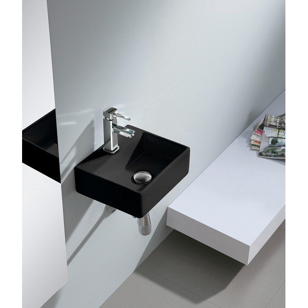 Chiuvetă mică pentru WC neagră din ceramică 33,5x29 cm Giulia – Sapho-image-1