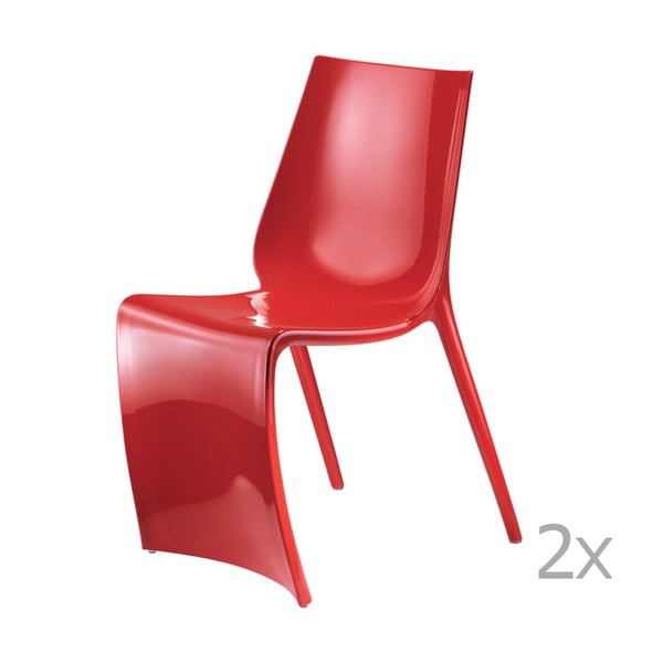 Set 2 scaune Pedrali Smart, roșu