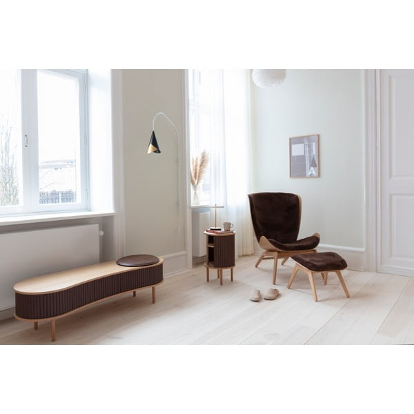 Masă TV gri/maro cu aspect de lemn de stejar 140x40 cm Audacious – UMAGE-image-1