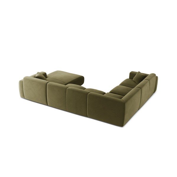 Colțar verde deschis cu tapițerie din catifea (în formă de "U") Molino – Micadoni -image-2