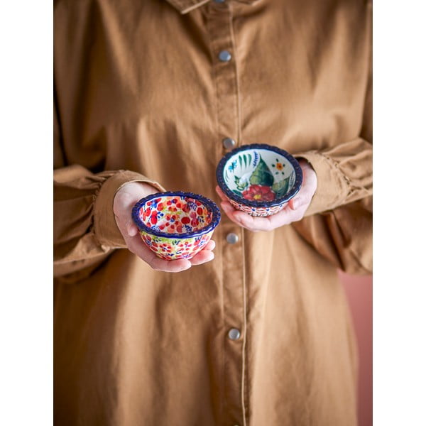 Boluri mici roșii 2 buc. pentru servire din gresie 95 ml Florist – Bloomingville-image-3