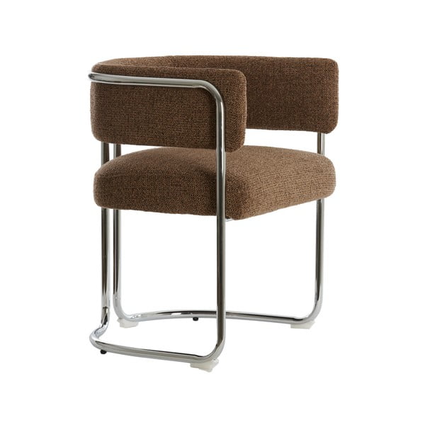Scaun de sufragerie maro cu cotiere din metal Adante – Light & Living