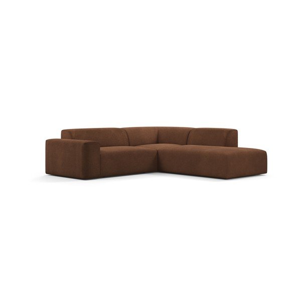 Colțar din catifea Marie Claire Home Karen, 260 cm, colț dreapta, maro-image-2