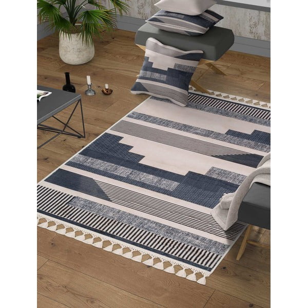 Covor lavabil gri-bej 160x100 cm - Vitaus-image-1