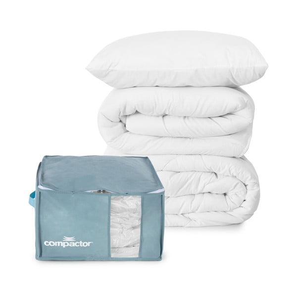 Cutie de depozitare pentru haine din plastic cu vacuum 42x40x25 cm Blue Edition – Compactor-image-1