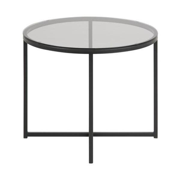 Măsuță cu blat din sticlă Actona Cross, ⌀ 55 cm-image-3