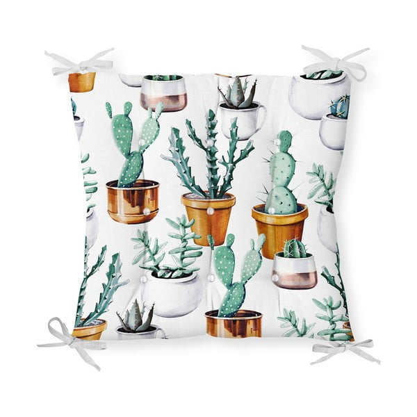 Pernă pentru scaun cu amestec de bumbac Minimalist Cushion Covers Cactus in Pot, 40 x 40 cm