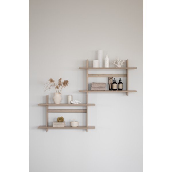 Raft în culoare naturală deschisă etajat cu aspect de lemn de stejar 75 cm Westlock – Rowico-image-4