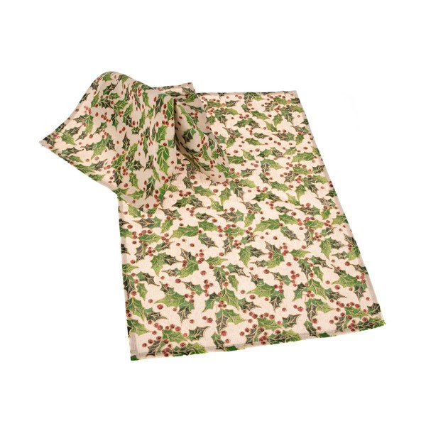 Set 2 suporturi textile pentru farfurie Dakls Christmas, 45 x 32 cm, bej-verde