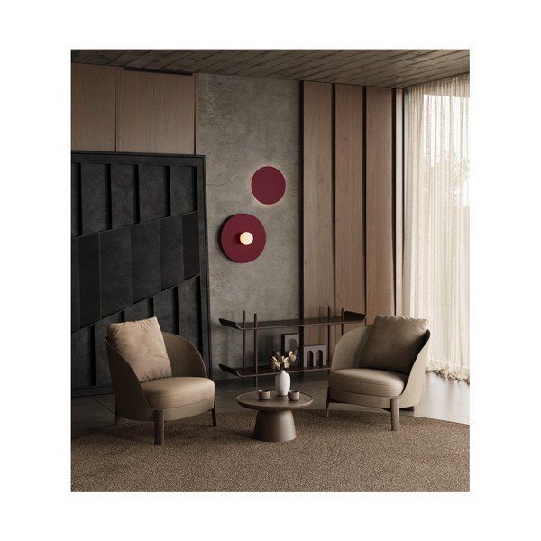 Aplică de perete burgundy din metal ø 50 cm AKE – Thoro-image-1