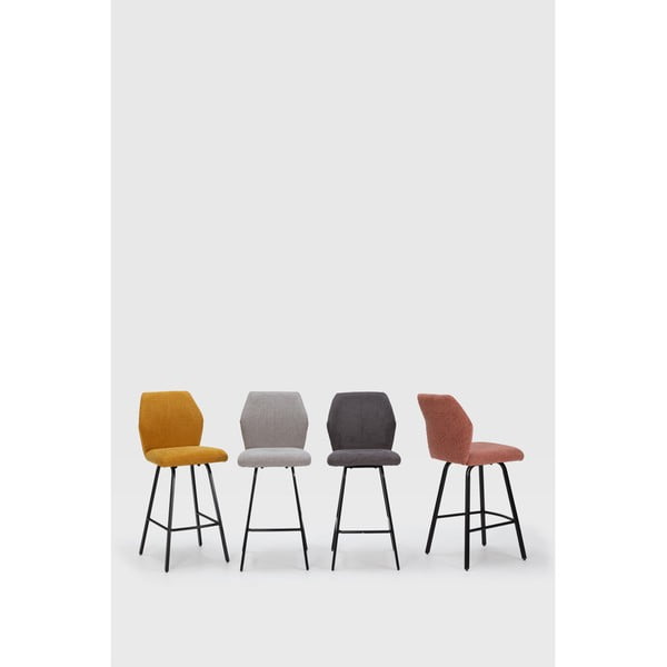 Scaune de bar gri-deschis 4 buc. 65 cm Bei – Marckeric-image-1