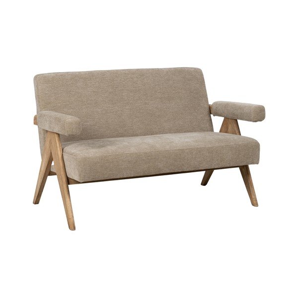 Canapea bej cu tapițerie din chenille 134 cm Rest – Ixia-image-2