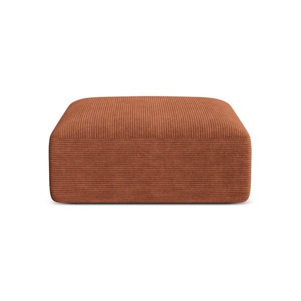 Taburet teracotă cu tapițerie din catifea reiată Campi – Cosmopolitan Design-image-1