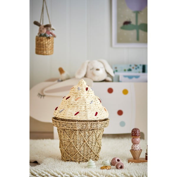 Coș de jucării pentru copii în culoare naturală din iarbă-de-mare ø 28x41 cm Cillie – Bloomingville Mini-image-1