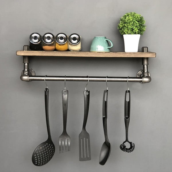 Raft din lemn și cârlige Raffan Pipe-image-4